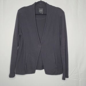 Nic + Zoe Knit Blazer Size Large Long Sleeve Black Sweater with Pockets Office